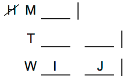 LSAT 68 Game 2 Question 8 Diagram 1