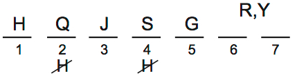 LSAT 68 Game 4 Question 21 Diagram 6 LSAT 68 Game 4 Question 21 Diagram 6