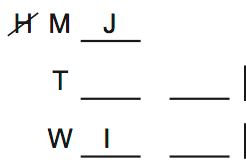 LSAT 68 Game 2 Question 9 Diagram 1