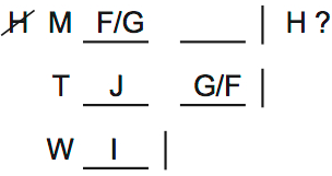 LSAT 68 Game 2, Question 7, Diagram 4 LSAT 68 Game 2, Question 7, Diagram 4