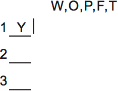LSAT PrepTest 74, Game 3, Question 16, Diagram 1