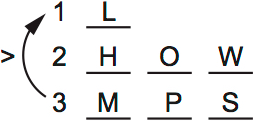LSAT PrepTest 75, Game 2, Question 9, Diagram 1