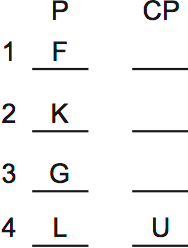 LSAT PrepTest 36, Game 4, Question 22, Diagram 1 LSAT PrepTest 36, Game 4, Question 22, Diagram 1