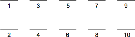 LSAT Preptest 33, Game 4 Setup, Diagram 1