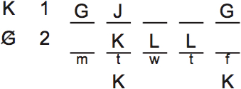 LSAT PrepTest 76, Game 3, Question 15, Diagram 6