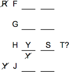 LSAT PrepTest 64, Game 3, Question 15, Diagram 1
