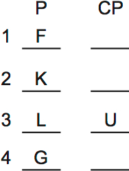 LSAT PrepTest 36, Game 4, Question 22, Diagram 2 LSAT PrepTest 36, Game 4, Question 22, Diagram 2