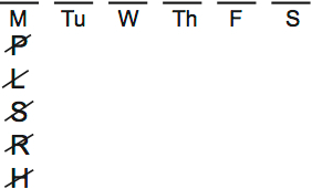 LSAT PrepTest 63, Game 3, Question 13, Diagram 1