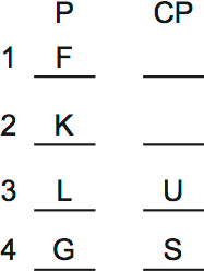 LSAT PrepTest 36, Game 4, Question 23, Diagram 1 LSAT PrepTest 36, Game 4, Question 23, Diagram 1