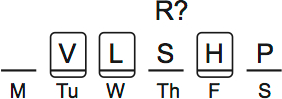 LSAT PrepTest 63, Game 3, Question 17, Diagram 5