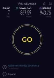 Gigabit ethernet speed test